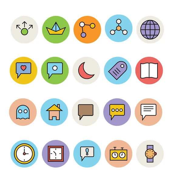 Basic Colored Vector Icons 1 — Wektor stockowy