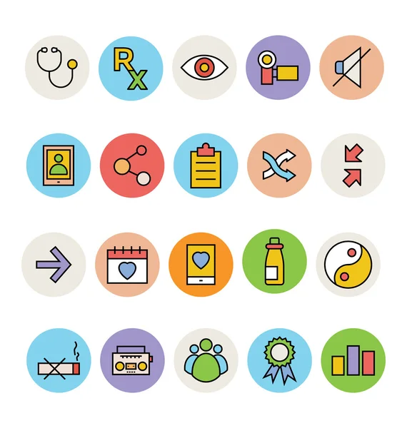 Basic Colored Vector Icons 7 — Wektor stockowy