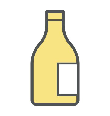 Şarap şişesi renkli vektör simgesi