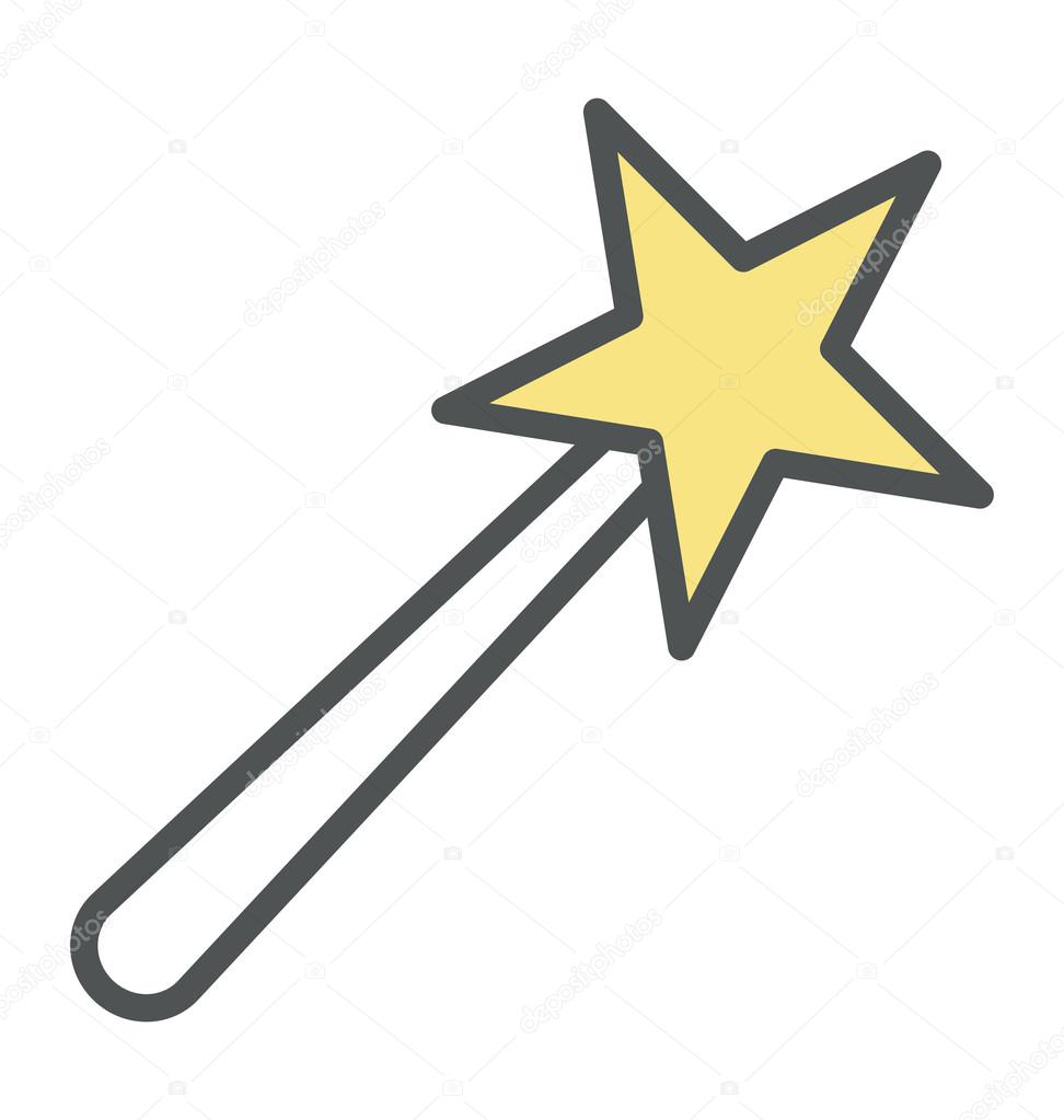 Magic Wand Flat Icon Illustration Vector Image By C Vectorsmarket Vector Stock