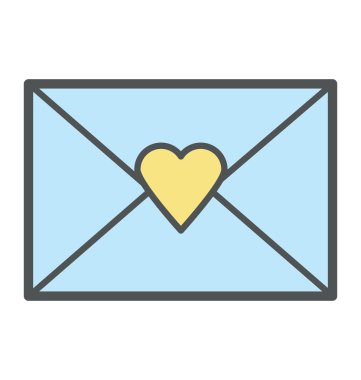 Aşk mektubu renkli vektör simgesi