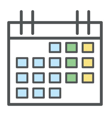 Takvim renkli vektör simgesi
