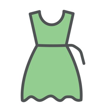 Kadın elbise kalın simge tasarlamak