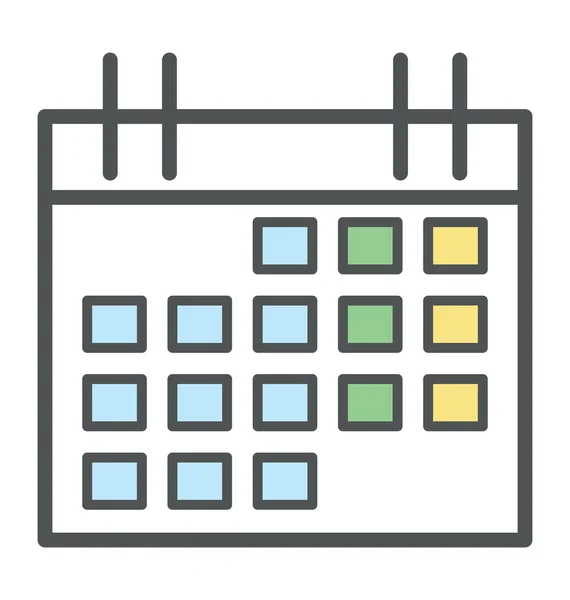 Calendar Colored Vector Icon — Stock Vector