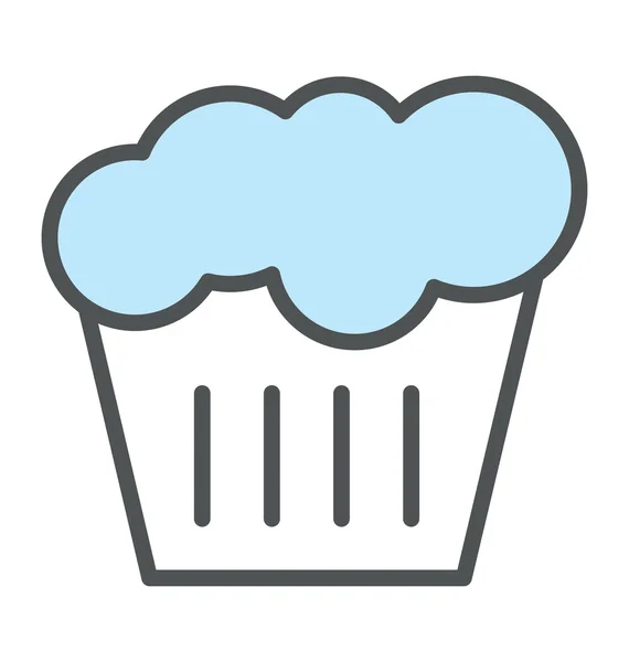 Cupcake Color Vector Icono — Archivo Imágenes Vectoriales