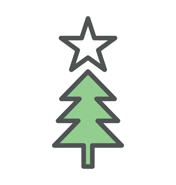 Kerstboom gekleurde Vector Icon — Stockvector