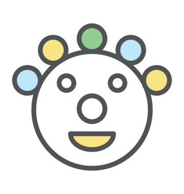 Şakacı yüz renkli vektör simgesi