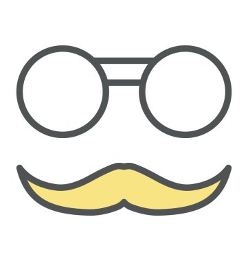 Hipster maske renkli vektör simgesi