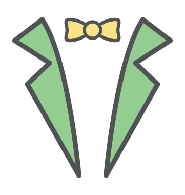 Kravat yay düz simge tasarlamak