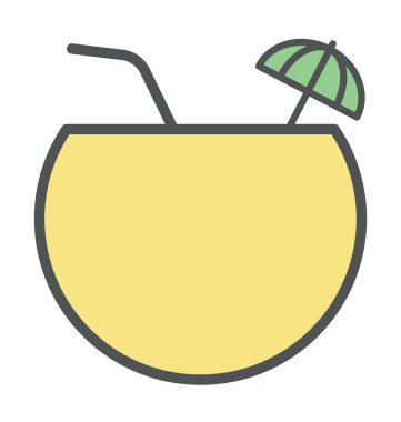 Hindistan cevizi renkli vektör simgesi