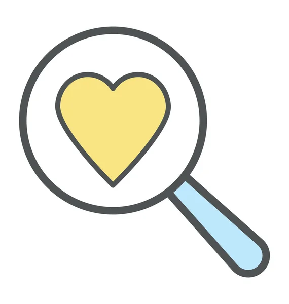 Encontrar corazón audaz Icono Ilustración — Vector de stock