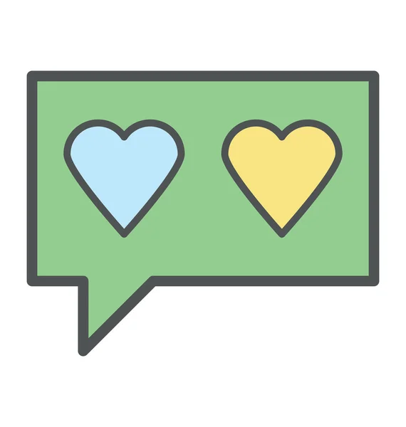 Lover Chat Bold Icon Illustration — Stock Vector