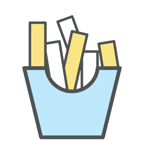 Pommes frites platta ikon Illustration — Stock vektor