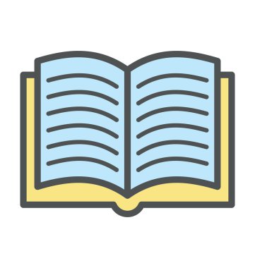 Açık kitap kalın simge tasarlamak