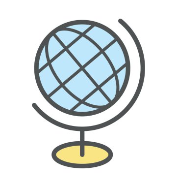 Tablo küre kalın simge tasarlamak