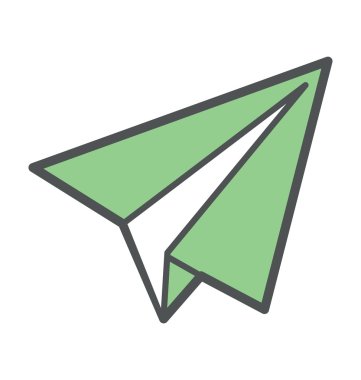 Kağıt Uçak kalın simge tasarlamak