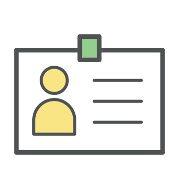 Kimlik kartı kalın simge tasarlamak