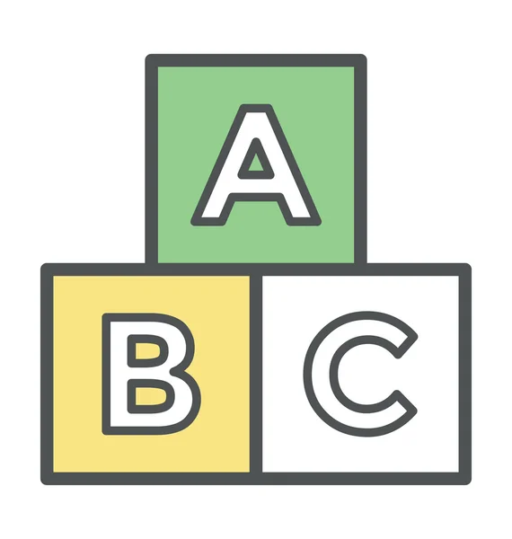 Alfabet bloki pogrubienie ikona ilustracja — Wektor stockowy
