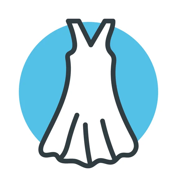 Mujer Dress Vector Icon — Vector de stock