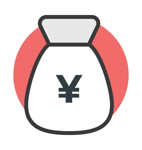 Ícone de vetor de saco de iene — Vetor de Stock