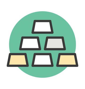 altın ingot vektör simgesi