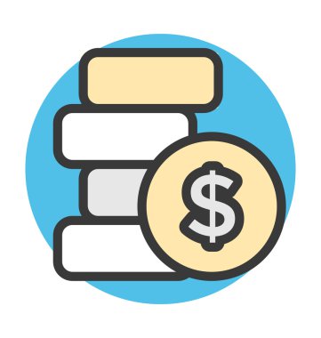 Dolar sikke vektör simgesi