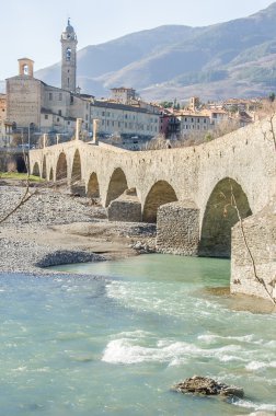 Bobbio pure water bridge piacenza emilia romagna clipart
