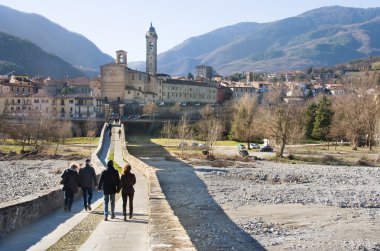 Bobbio köprü Piacenza Emilia Romagna İtalya seyahat 