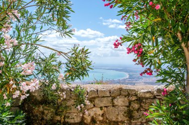 Teras ovelook deniz arka plan 