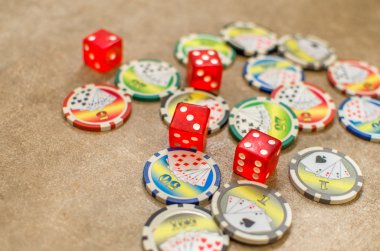 Casino belirteçleri zar arka plan