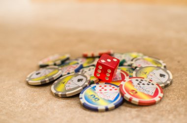 Casino belirteçleri zar arka plan