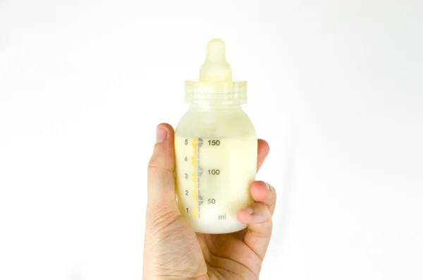 Χέρι του μαστού μπουκάλι γάλα — Φωτογραφία Αρχείου