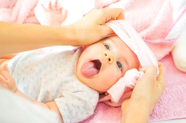 Funny baby tongue dressing — Stock Photo, Image