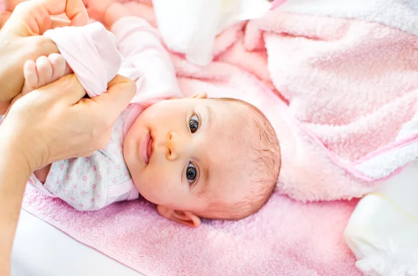 Baby dressing pink — Stock Photo, Image