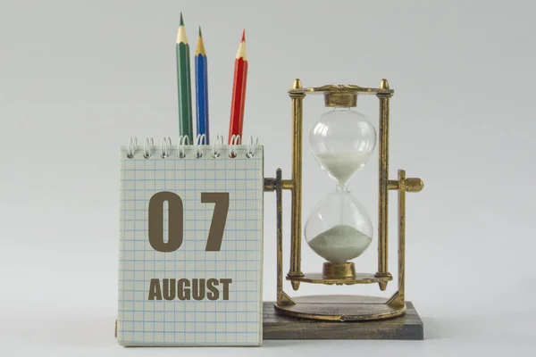 Calendar August Date Procrastination Planning Concept Time Management White Background — Stock Photo, Image