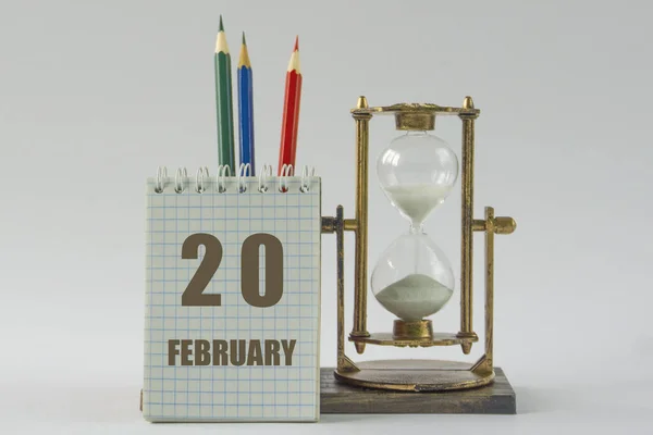 Calendario Con Febrero Fecha Aplazamiento Concepto Planificación Gestión Del Tiempo — Foto de Stock