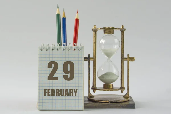 Calendario Con Fecha Febrero Aplazamiento Concepto Planificación Gestión Del Tiempo — Foto de Stock