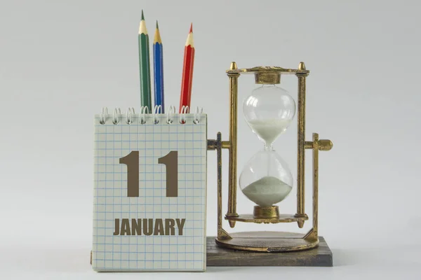 Calendario Con Fecha Enero Aplazamiento Concepto Planificación Gestión Del Tiempo — Foto de Stock