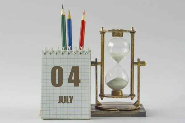 Calendar July Date Procrastination Planning Concept Time Management White Background — Stock Photo, Image