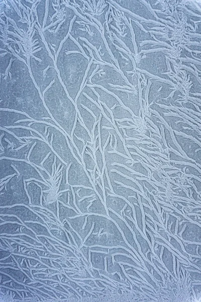 Mrazivé Vzory Okně Zimního Mrazu Sibiř — Stock fotografie