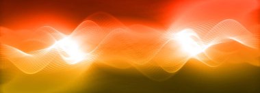 Soyut renkli dijital parçacıklar dalga boyası ve ışık arkaplanı, 3 boyutlu dalga çizgisi nokta arkaplan, çizgi dalga ışığı özel arkaplan efekti.