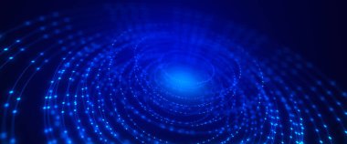 Soyut çizgi çember teknolojisi arka planı, mavi teknoloji arka planı.