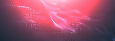 Soyut siber uzay ortamı arkaplanı. Dijital parçacıklar sanal gerçeklik ızgarası. Tasarımınız için grafiksel kavram