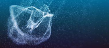 Soyut renkli dijital parçacıklar dalga boyası ve ışık arkaplanı, 3 boyutlu dalga çizgisi nokta arkaplan, çizgi dalga ışığı özel arkaplan efekti.