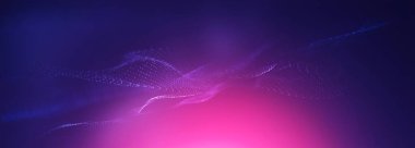 Dinamik dalgalar, çizgi ve parçacıklar ile soyut arkaplan.