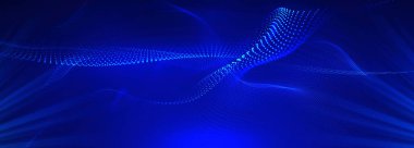 Teknoloji fütüristik devre dijital, üç boyutlu soyut bilim kurgu kullanıcı arayüzü kavramı gradyan noktalar ve çizgiler. Yapay zeka. soyut vektör arkaplanı.