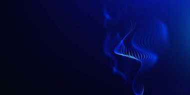 güzel soyut dalga teknolojisi arka planı mavi ışık dijital efekti kurumsal konsepti