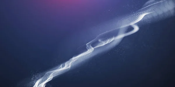 Abstract digital wave technology with flowing particles. Connection lots and line on dark background. beautiful technology corporate concept background.