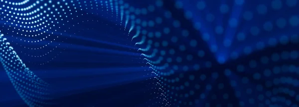Beautiful Abstract Wave Technology Background Blue Light Digital Effect Corporate Stock Photo