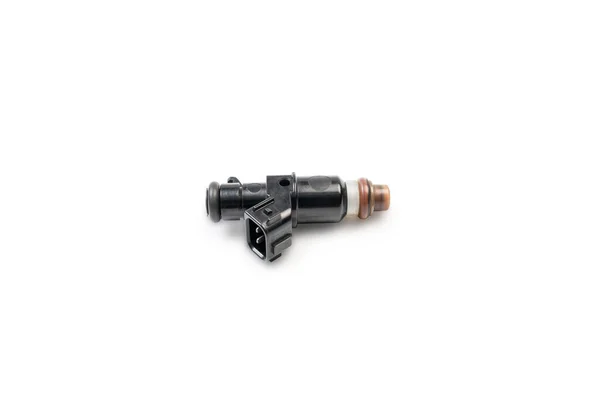 Old Gasoline Injector Part Car Engine System White Background — Stok Foto